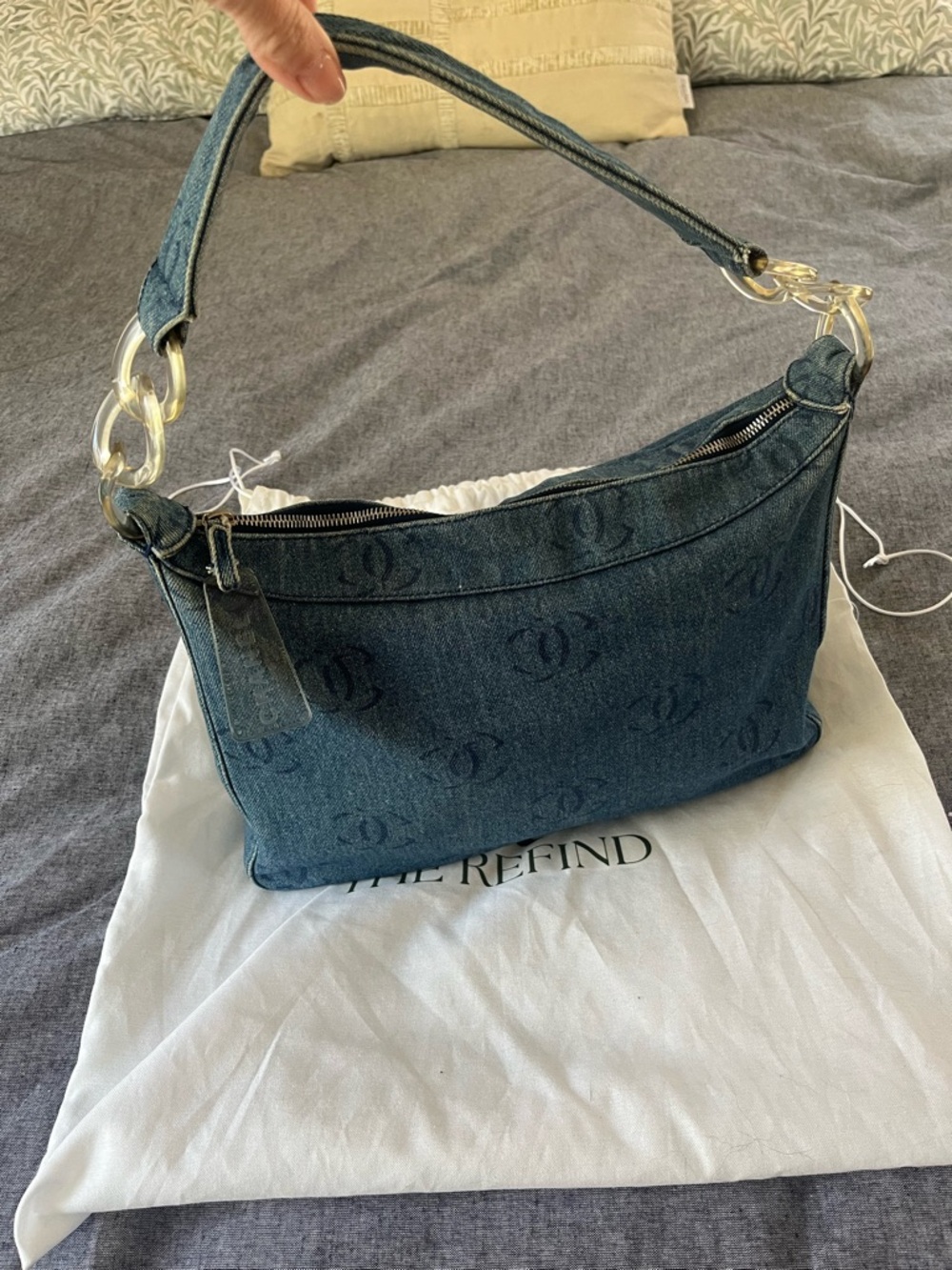 2002-2003 Vintage Chanel Denim Shoulder Hobo Bag